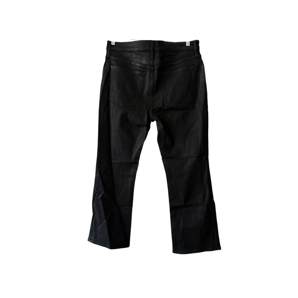 madewell kick out crop jeans in true black wash: coated edition nn472 size 32 - Picture 3 of 7